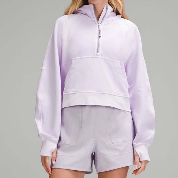 LULULEMON NWT Scuba Oversized Half Zip HoodieDYE Color Mineral Dye Purple Cosmos - Picture 3 of 6